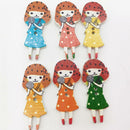 30pcs Mixed Girl Wood Buttons Clothing Home Decor Craft Sewing Scrapbooking