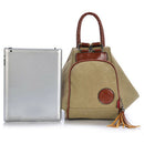 Washed Canvas Bag Ladies Double Back Multi-Function Backpack Fringed Canvas