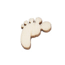 50Pcs DIY Wooden Foot Shaped Natural Wood Decoration Hand-made Graffiti Chips BX