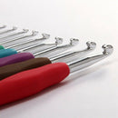 9Pcs crochet needles 2-6mm Rubber handle Multicolor
