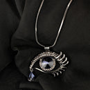 Woman Blue Evil Eye Crystal Rhinestone Teardrop Pendant Chain Necklace Vogue 3C