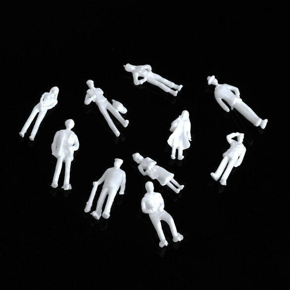 100PCS Figures 1:75 Scaled Models Train Building People for Layout