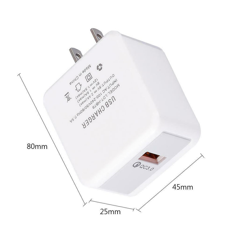 Q1 Portable Single USB Travel Mobile Phone Charger QC3.0 Fast Charging Chargers