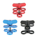 Triple Ball Clamp 3-Holes Clip Bracket for Diving Light Blue