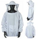 1Set Beekeeper Smock Suit Beekeeping Keeping Hat Veil Sleeve White Equipment
