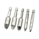 5x Screw Extractor & Drill Bit Set - Heavy Duty High Speed Steel Remover Kit
