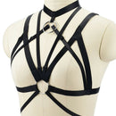Womens Body Harness Cross Crop Elastic Bandage Goth Cage BRA TOPStrapsLinge FT