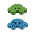 Pack of 50 Mixed Colours Car Shape 2 holes Wooden Buttons X4V8