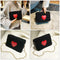 Winter Heart Small Bags Women Girls Chain Shoulder Messenger Bags (Black)