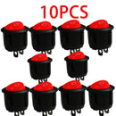 10PCS/Set Car SUV Plastic Round 12V 2-Pin ON-OFF SPST Rocker Boat Snap Swi BJZ