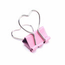 New Romantic Pink Color Metal Clips Notes Letter Heart Shape Clip School Of A9X4