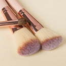 7pcs Mini Makeup Brushes Loose Powder Eyeshadow Beauty Tool (Light Brown) A