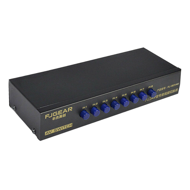 Audio Video AV RCA Switch Switcher 1 to 8 Ports Splitter RCA TV AV Splitter