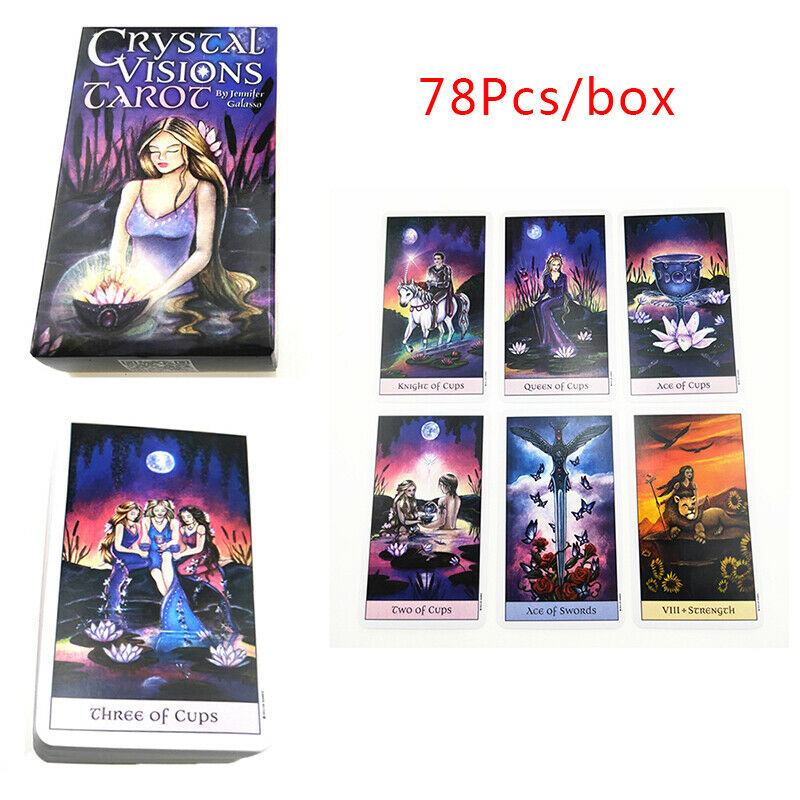 78 Cards Deck Playing Card Board Crystal Visions Tarot Cards by Jennifer Gal Hn