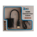 HDMI Male To VGA Adapter Convertor Cable + Micro Mini HDMI to HDMI and Audio