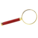 50mm 8X Handheld Magnifier with Wooden Handle Metal Frame Glass Loupe Magni R5F4