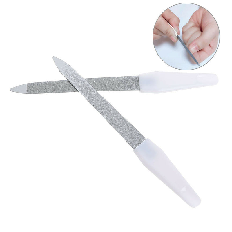 Dual sided stainless steel metal nail art file buffer manicure pedicure tool Bj
