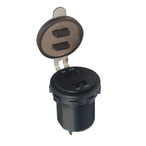 Dual USB 12V Electronic Car Charger Adapter Socket w/ Voltmeter Ammeter Display