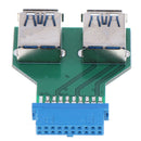 Internal Mainboard 2 Ports USB 3.0 Female to 20 Pin Female adapter Header ME