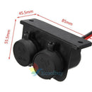New Waterproof Twin Double Dual Car Cigarette Lighter Adapter Power Socket 12V #