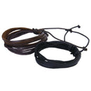 2 x Multilayer Punk of hemp braided rope bracelet