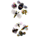 8Pcs Bee Dragonfly Sequins Rhinestones Beads Fabric Appliques Patches Brooch