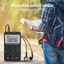 Portable Dual Band AM/FM Pocket Radio Digital Display Mini Radio (Black) A