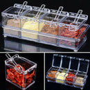 4pcs Seasoning Rack Spice Pots Box Storage Container Condiment Jar Kitche GZE