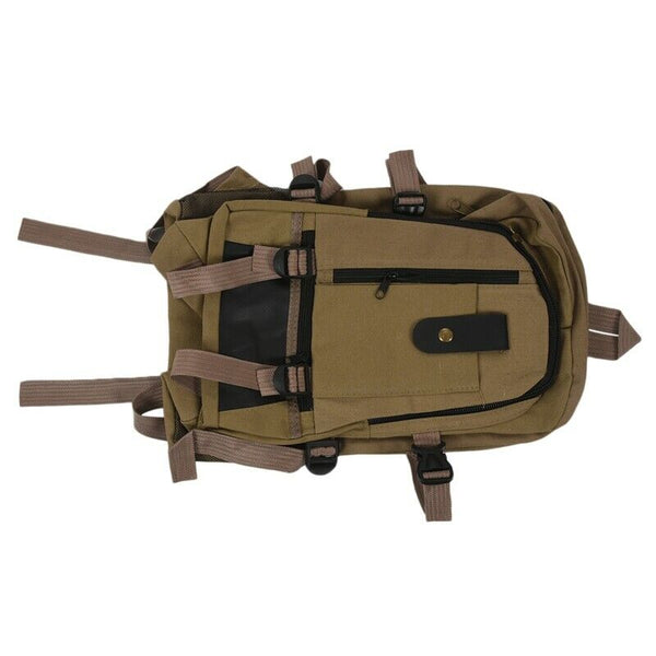 male Retro Leisure tourism canvas backpack Khaki I5V5