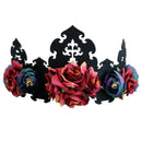 Red Rose Flower Hairbands Queen Crown Head wreath Gothic Headbands Woman Pa
