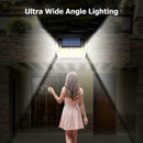 163 LED Solar Motion Sensor Wall Lamp Waterproof Outdoor Safety 3 Sided Lights