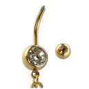 Women Anchor Bend Dangle Button Barbell Sexy Belly Navel Ring Bar Body PiercA8C3