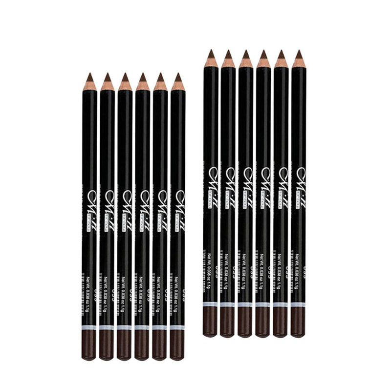 12PCS Makeup Lasting Eye Shadow Eyeliner Lip Pencil Pen Cosmetics Coffee