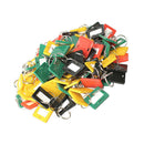 100Pcs Plastic Keychain Key Tags 5 Style ID Label Name Key Tags Split Ring