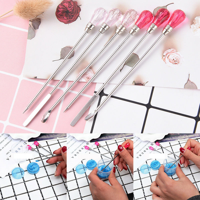 3pcs Nail Art Stirring Rod Tool Mixing UV Gel Nail Dotting Picker Nail Art`T Gw