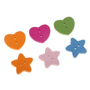20g Heart Star Wooden Sewing Buttons for Kids Children Clothing Accessories