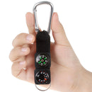 3 in 1 Multifuntional Mini Carabiner with Compass & Thermometer & Key Ring Kit