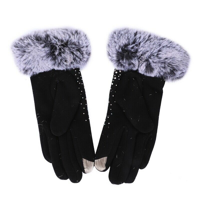 Gloves, Women winter outdoor sports gloves touch screen warm gloves (black)