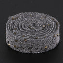1 Yard Crystal Rhinestone Iron on Applique Chain Banding Trim Ribbon Crafts