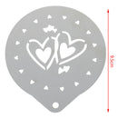 Two hearts Stainless Steel Metal Chocolate Coffee Art Mould Coffee Stencils  OZ