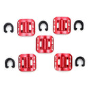 5pcs Bike Brake Cable Guide Clips Aluminium Alloy C Buckles Clamp (Red)