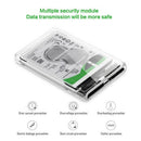 2.5 inch Type-C to SATA Hard Drive Disk SSD HDD Transparent Mobile Enclosure-Box