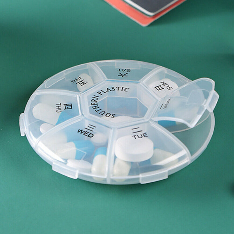 7 Grids 8.5cm Portable Weekly Pill Storage Box Case Container Medicine Organizer
