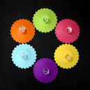 6pcs/set Silicone Heat Resistant Sealed Cup Lid Rhinestone Non-slip Mug Cap