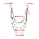 Metal Gothic Pants Chain Hip Hop Punk 3 Layers Jean Key Wallet Chain Star Wo BX