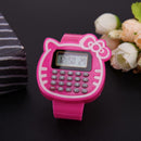 Children Silicone Date Multi-Purpose Kids Calculator Wrist Watch Rosered