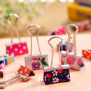 6X Floral Metal Foldback Binder Clip Stationary Office Ticket Paper Receipt  OZ