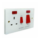 1pc 45 Amp Cooker Switch With Neon Indicator & 13 Amp Plug Socket New