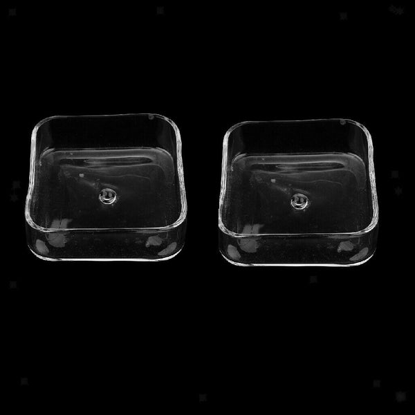 2x Aquarium Fish Tank Shrimp Feeding Food Dish Tray Feeder Container Square