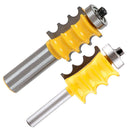 2 Pieces 3/16" Triple Bead Trim Molding Router Bit - 1/2Inch ,1/4-Inch Shank